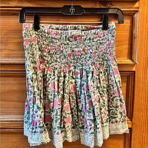 Modern Soul Pink and Green Floral Mini Skirt
